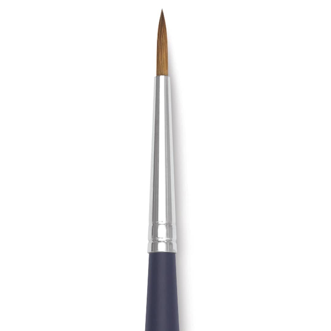 Open in modal - Winsor & Newton Artists' Kolinsky Sable Watercolor Brush - Round, Short Handle, Size 3 close up