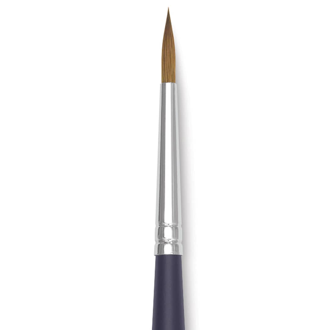 Open in modal - Winsor & Newton Artists' Kolinsky Sable Watercolor Brush - Round, Short Handle, Size 4 close up