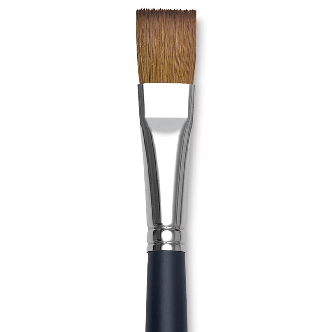 Open in modal - Winsor & Newton Artists' Kolinsky Sable Watercolor Brush - One-Stroke, Short Handle, Size 1/2" close up