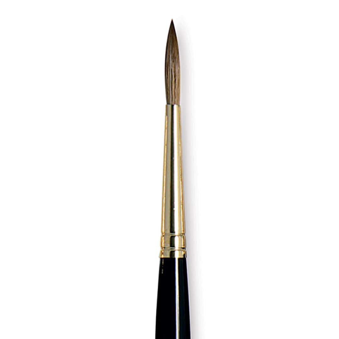 Open in modal - Da Vinci Maestro Kolinsky Brush - Full Belly Round, Short Handle, Size 4 close up