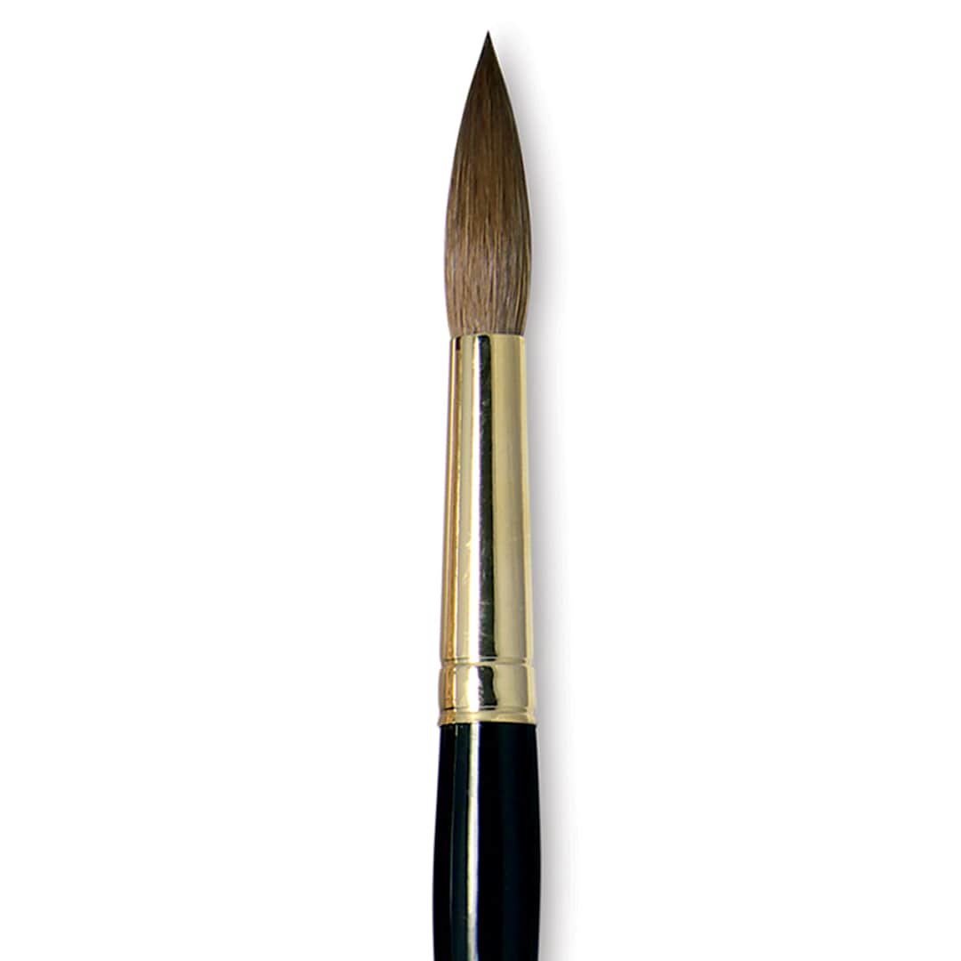Open in modal - Da Vinci Maestro Kolinsky Brush - Full Belly Round, Short Handle, Size 14 close up