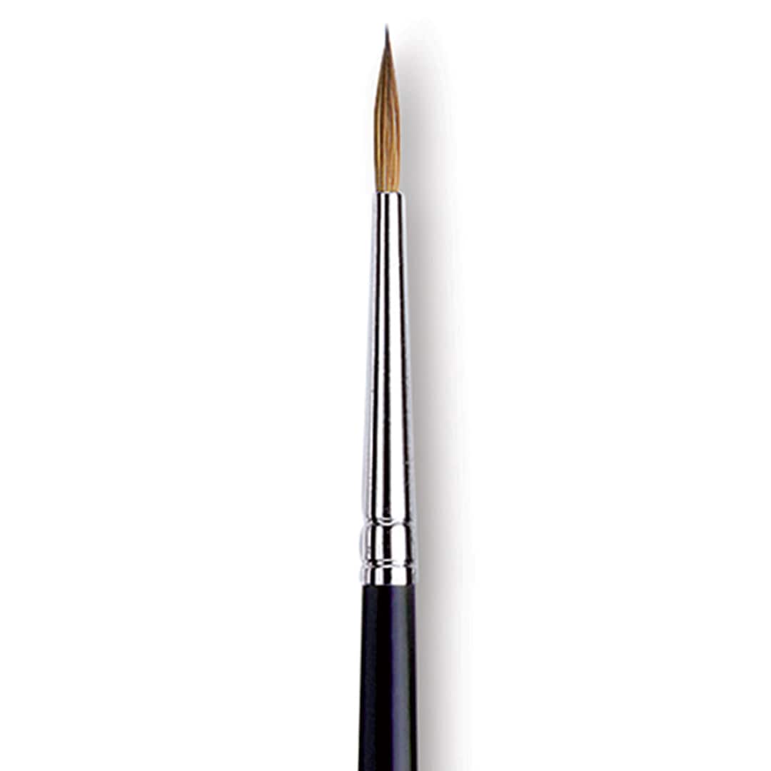 Open in modal - Da Vinci Maestro Kolinsky Brush - Long Tapered Round, Short Handle, Size 1 close up