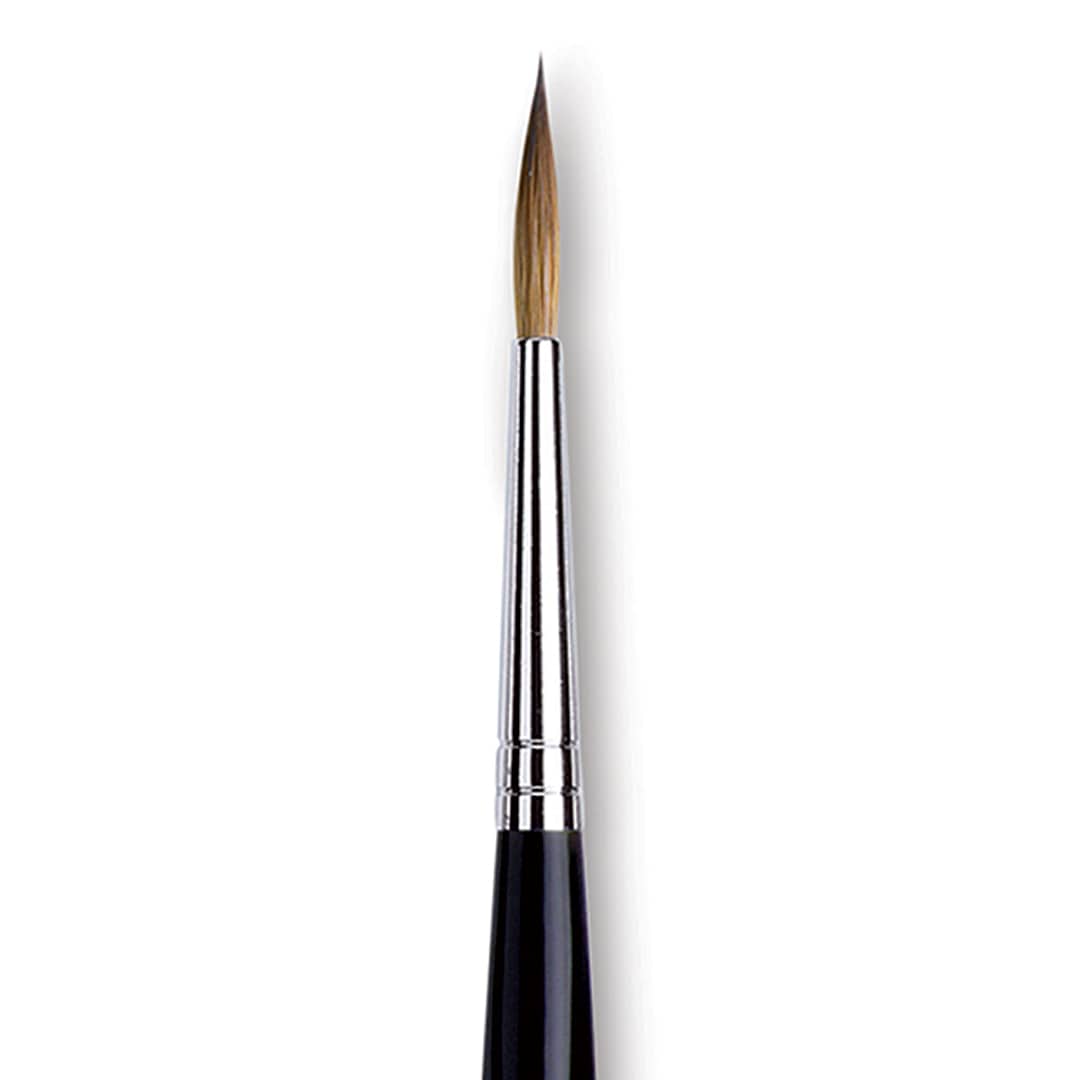 Open in modal - Da Vinci Maestro Kolinsky Brush - Long Tapered Round, Short Handle, Size 4 close up