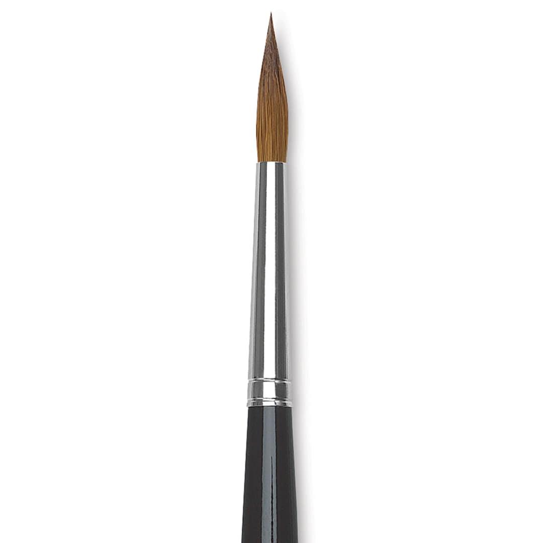 Open in modal - Da Vinci Maestro Kolinsky Brush - Long Tapered Round, Short Handle, Size 5 close up