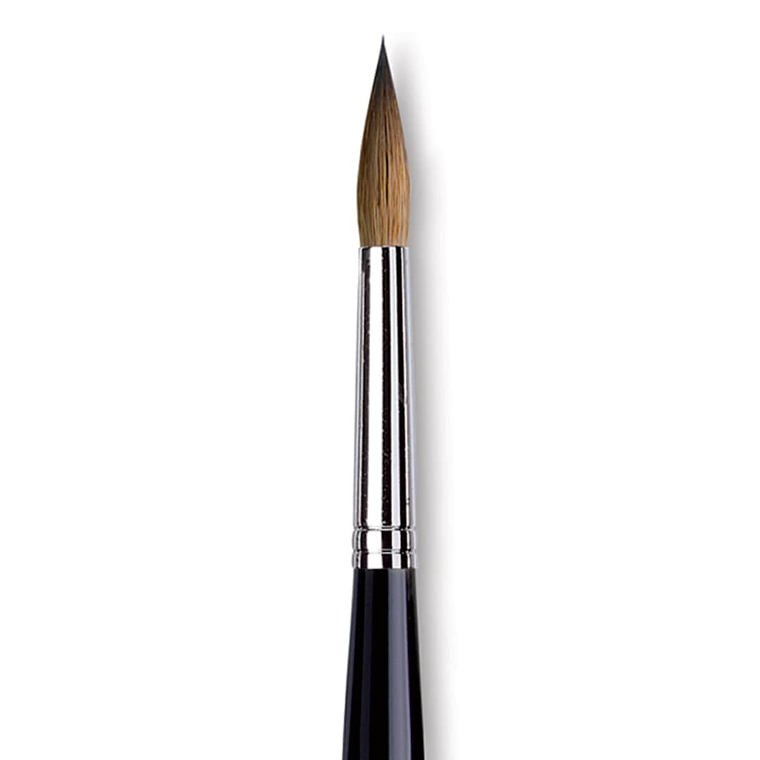 Open in modal - Da Vinci Maestro Kolinsky Brush - Long Tapered Round, Short Handle, Size 9 close up