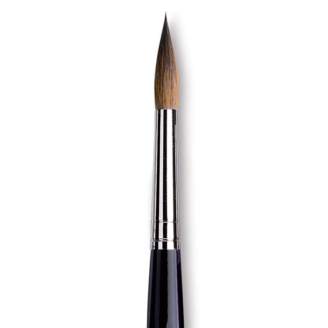 Open in modal - Da Vinci Maestro Kolinsky Brush - Long Tapered Round, Short Handle, Size 10 close up
