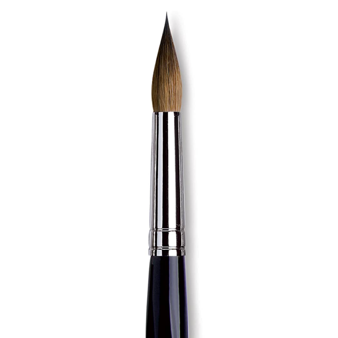 Open in modal - Da Vinci Maestro Kolinsky Brush - Long Tapered Round, Short Handle, Size 14 close up