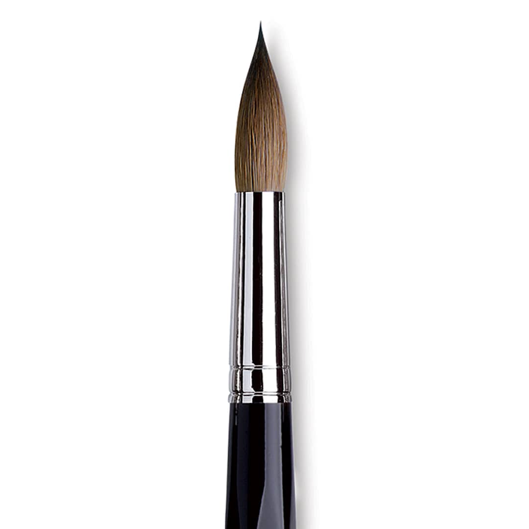 Open in modal - Da Vinci Maestro Kolinsky Brush - Long Tapered Round, Short Handle, Size 18 close up