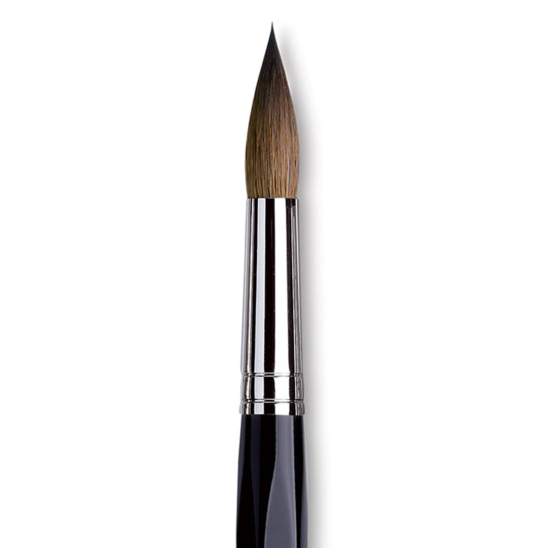 Open in modal - Da Vinci Maestro Kolinsky Brush - Long Tapered Round, Short Handle, Size 20 close up