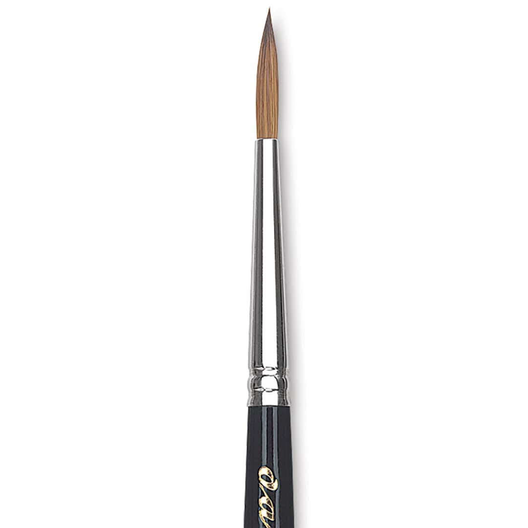 Open in modal - Da Vinci Maestro Kolinsky Brush - Round Travel Brush without Cap, Short Handle, Size 4 close up