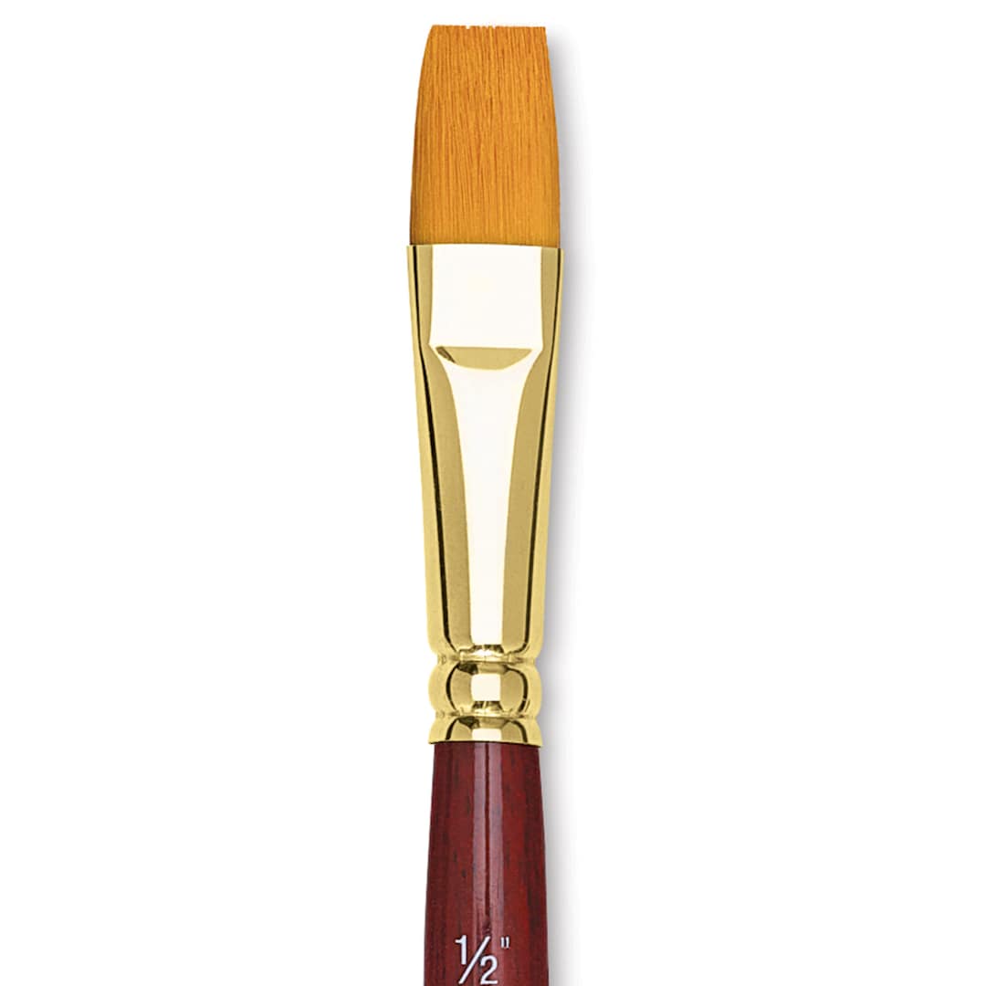 Open in modal - Grumbacher Goldenedge Brush - Wash, Short Handle, Size 1/2" close up