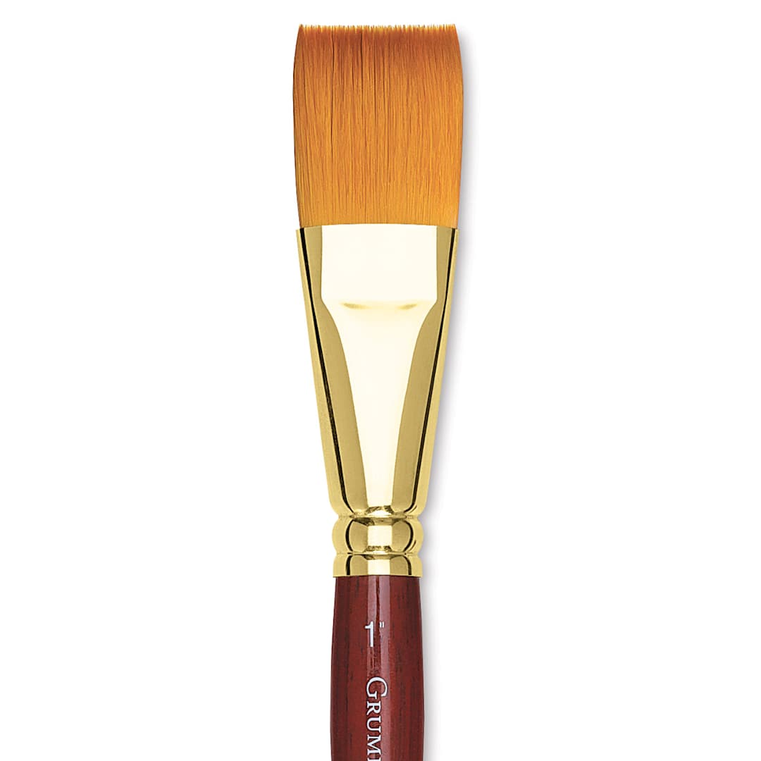 Open in modal - Grumbacher Goldenedge Brush - One-Stroke, Short Handle, Size 1" close up