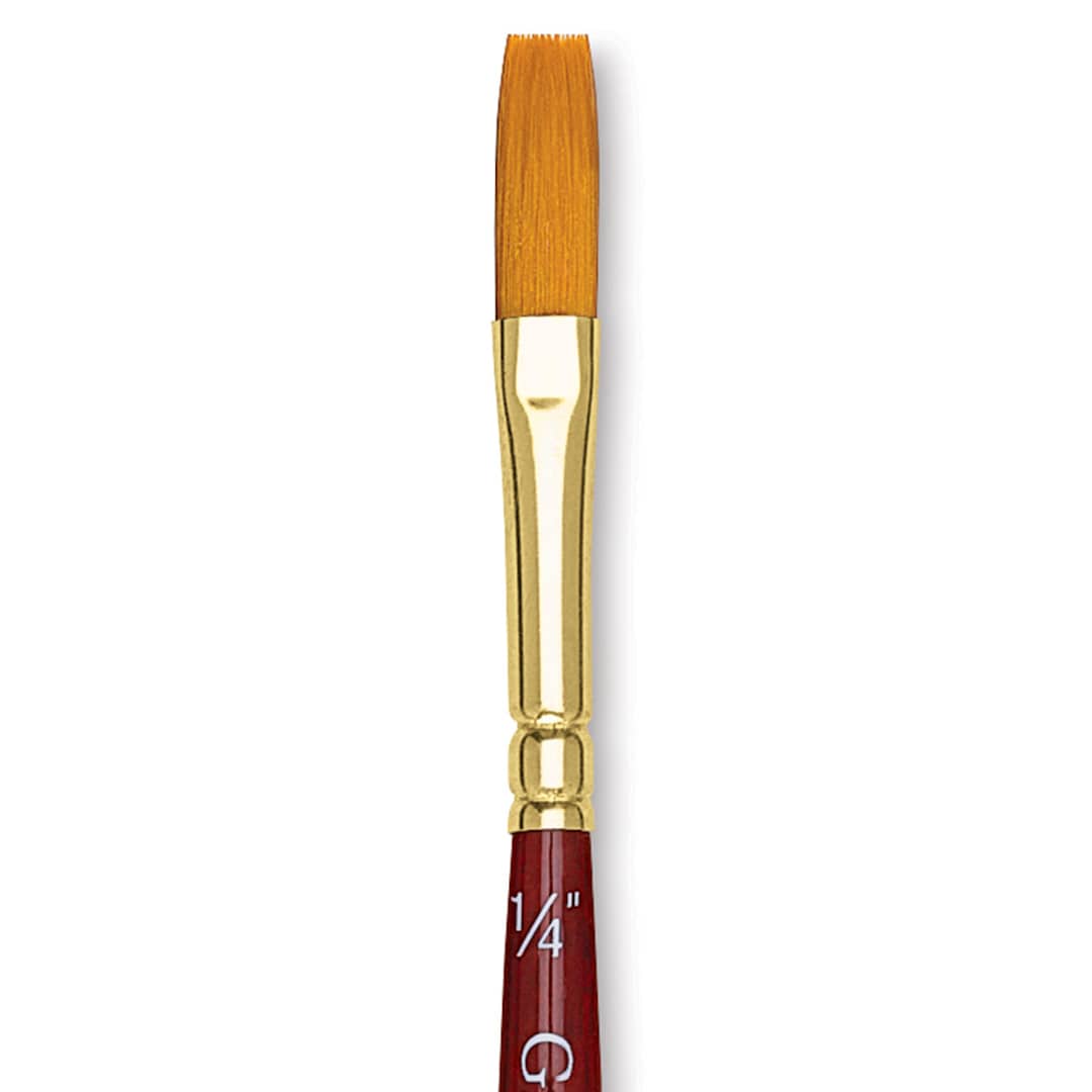 Open in modal - Grumbacher Goldenedge Brush - One-Stroke, Short Handle, Size 1/4" close up