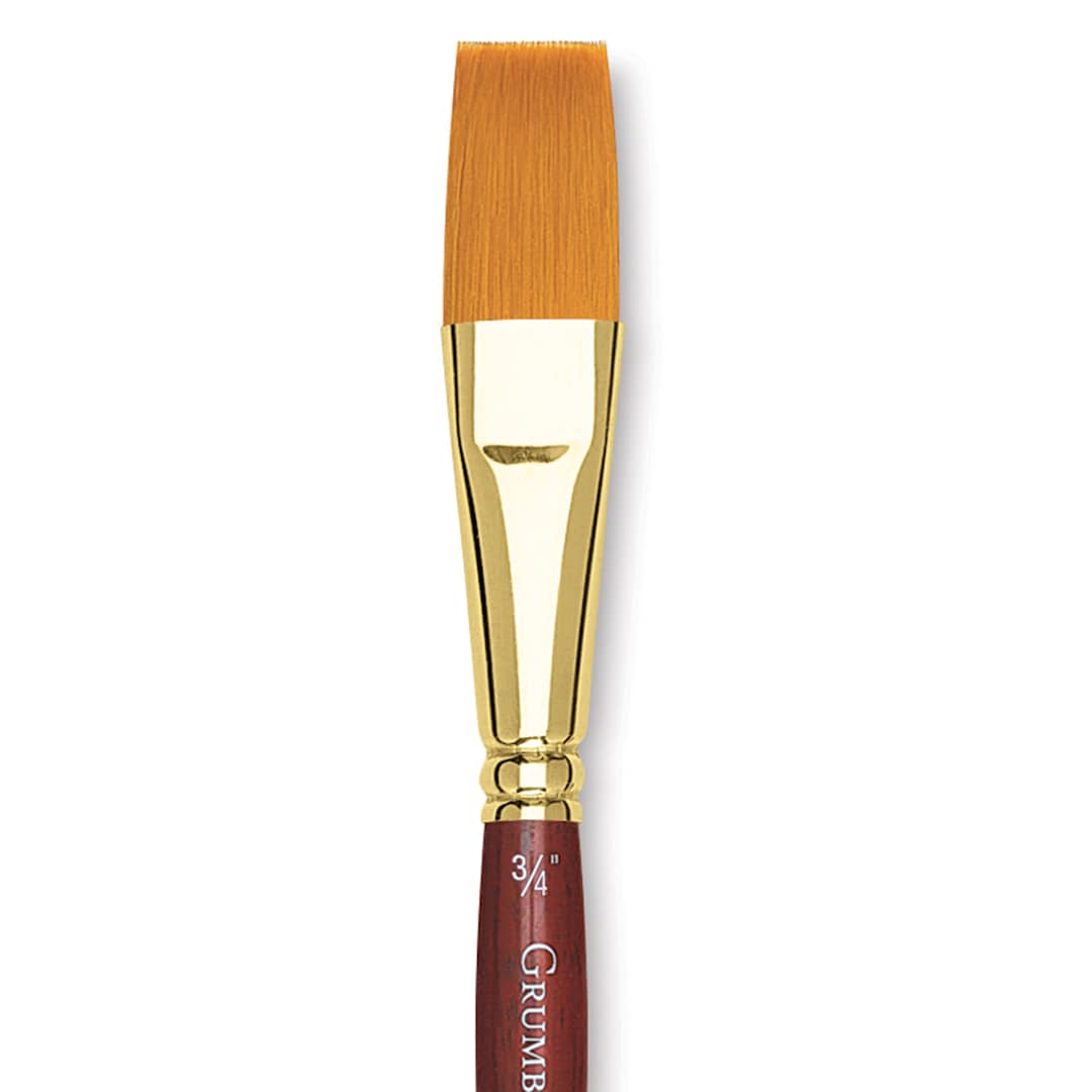 Open in modal - Grumbacher Goldenedge Brush - One-Stroke, Short Handle, Size 3/4" close up