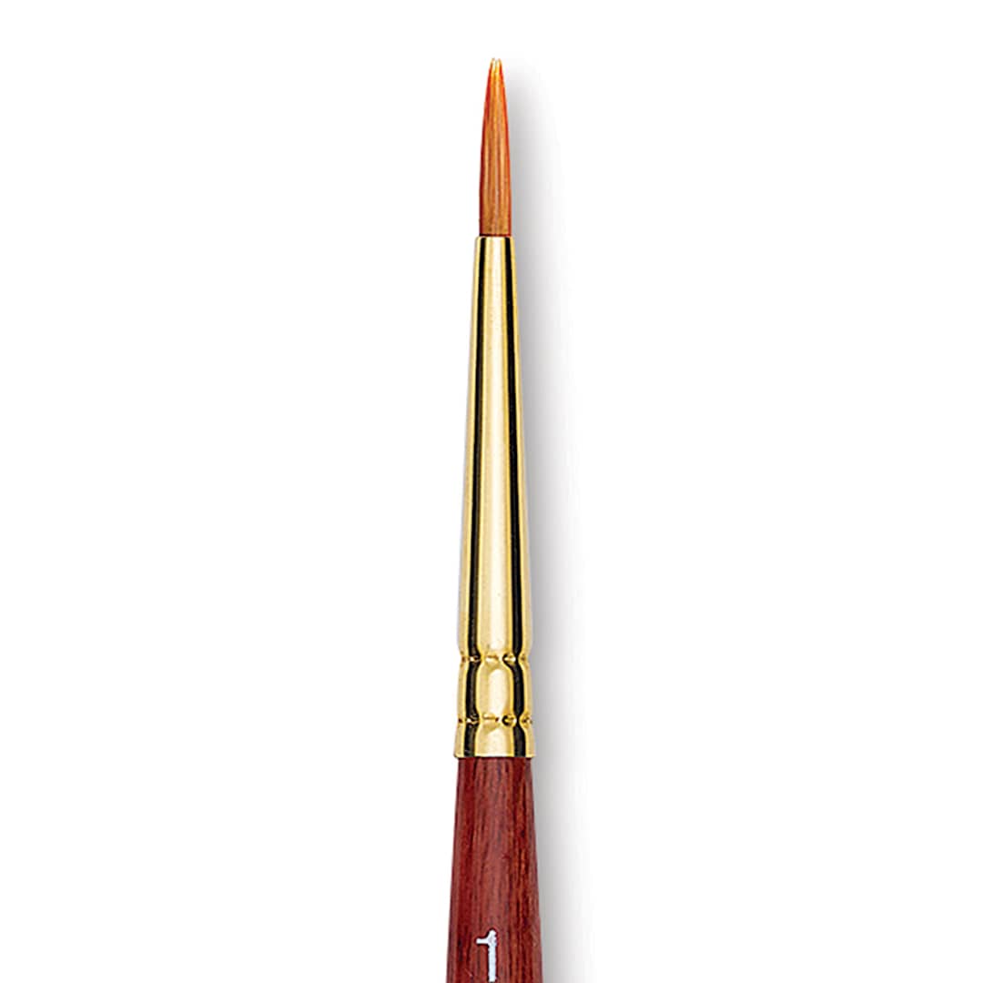 Open in modal - Grumbacher Goldenedge Brush - Round, Short Handle, Size 1 close up
