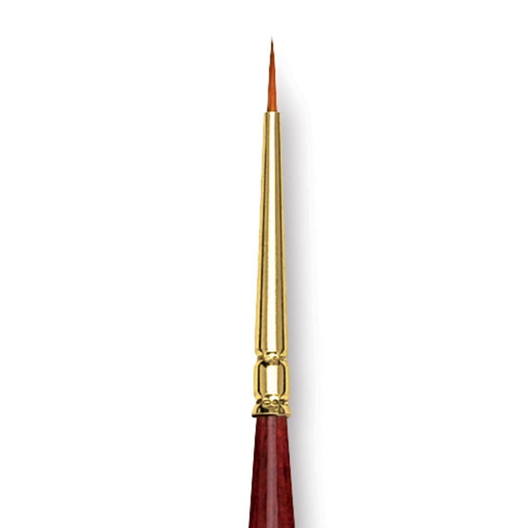 Open in modal - Grumbacher Goldenedge Brush - Round, Short Handle, Size 3/0 close up
