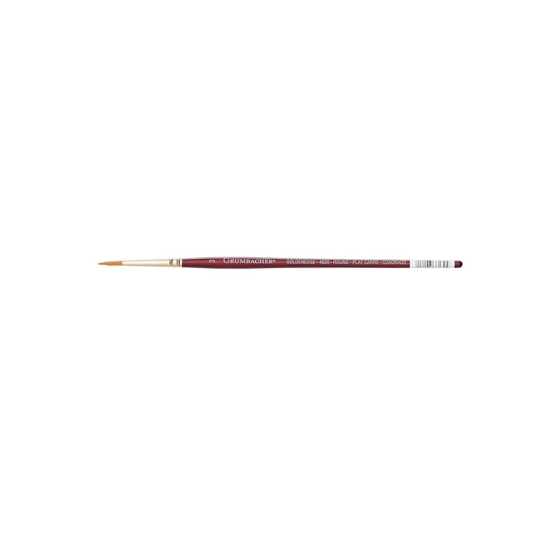 Open in modal - Grumbacher Goldenedge Synthetic Sable Watercolor Brush, Round, 3