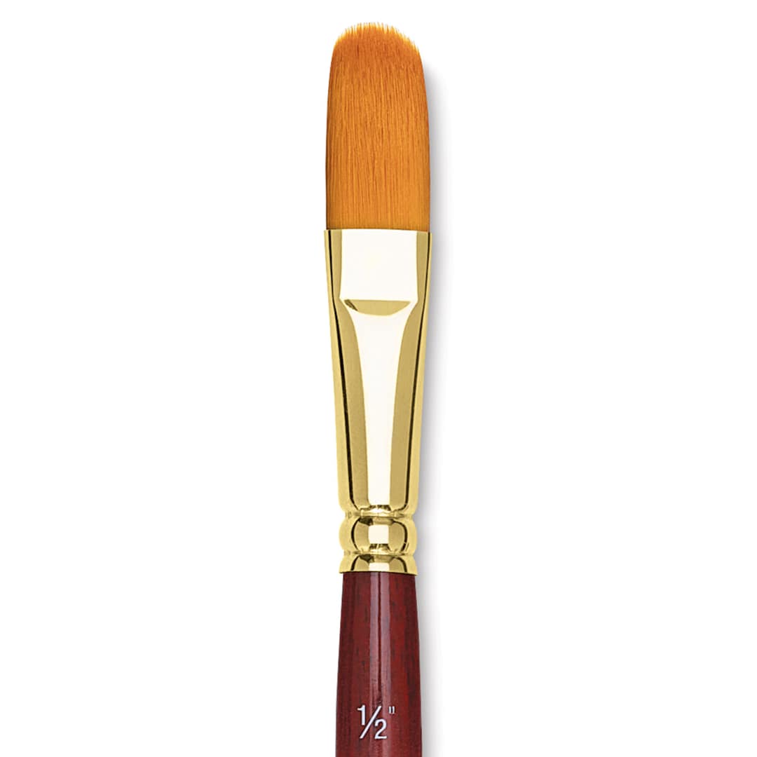 Open in modal - Grumbacher Goldenedge Brush - Oval Wash, Short Handle, Size 1/2" close up