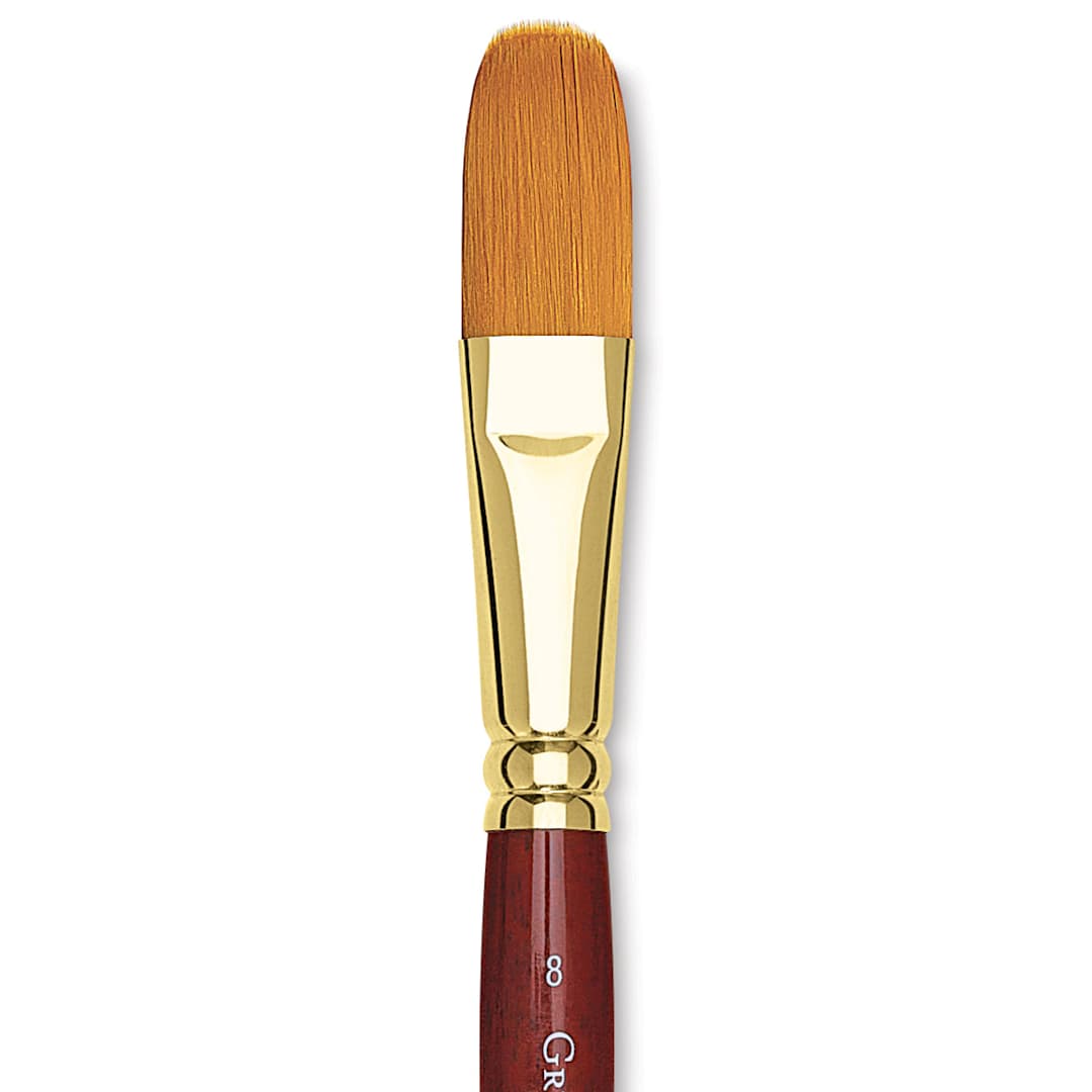 Open in modal - Grumbacher Goldenedge Brush - Filbert, Short Handle, Size 8