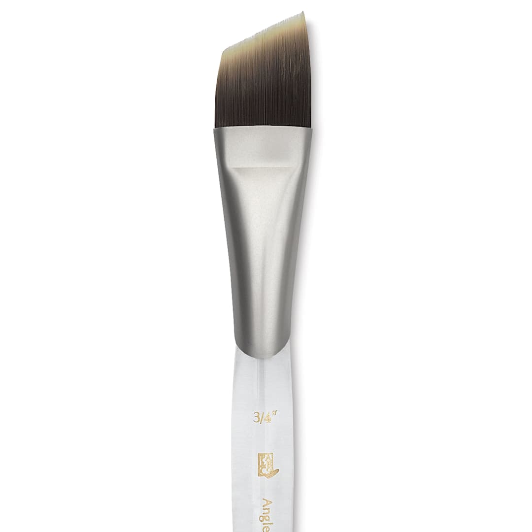Open in modal - Princeton Synthetic Clear Handle Brush - Angle Wash, Short Handle, Size 3/4"
