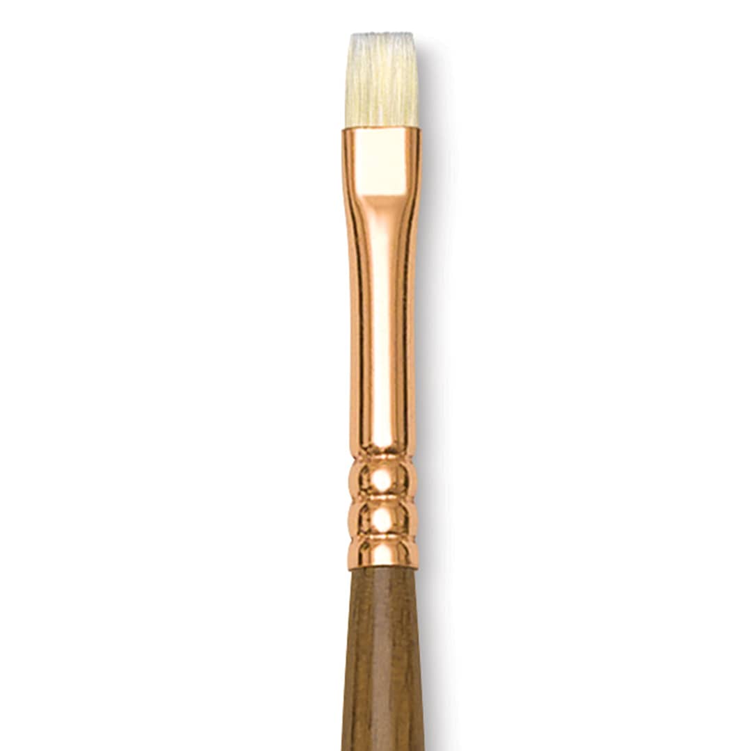 Open in modal - Princeton Best Natural Bristle Brush - Bright, Long Handle, Size 1 close up