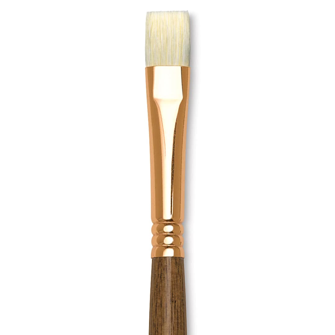 Open in modal - Princeton Best Natural Bristle Brush - Bright, Long Handle, Size 6 close up