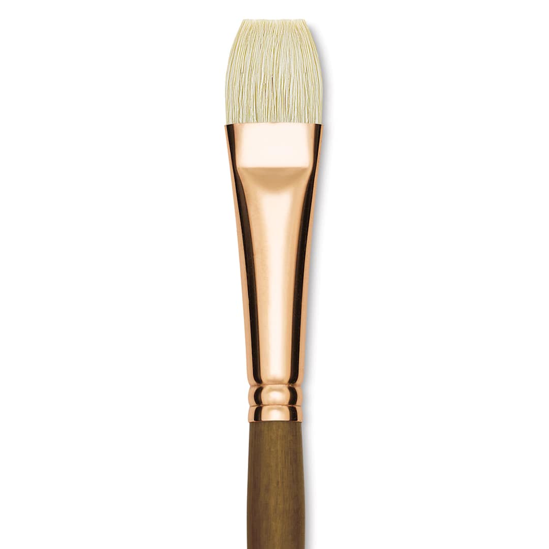 Open in modal - Princeton Best Natural Bristle Brush - Bright, Long Handle, Size 10 close up