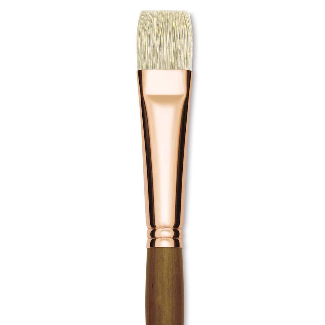 Open in modal - Princeton Best Natural Bristle Brush - Bright, Long Handle, Size 12 close up