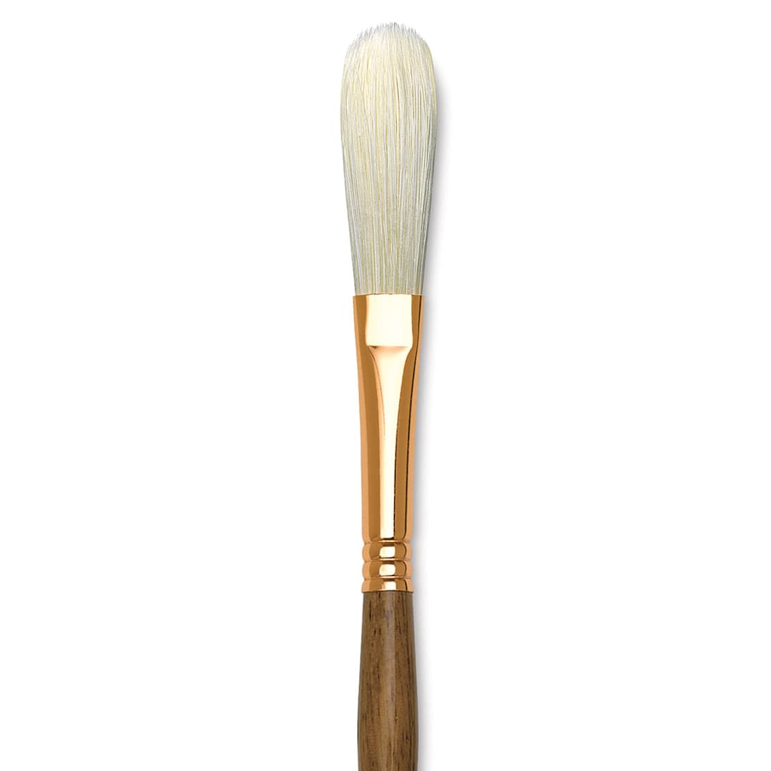 Open in modal - Princeton Best Natural Bristle Brush - Egbert, Long Handle, Size 6 close up