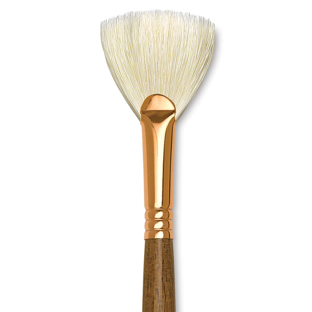 Open in modal - Princeton Best Natural Bristle Brush - Fan, Long Handle, Size 6 close up