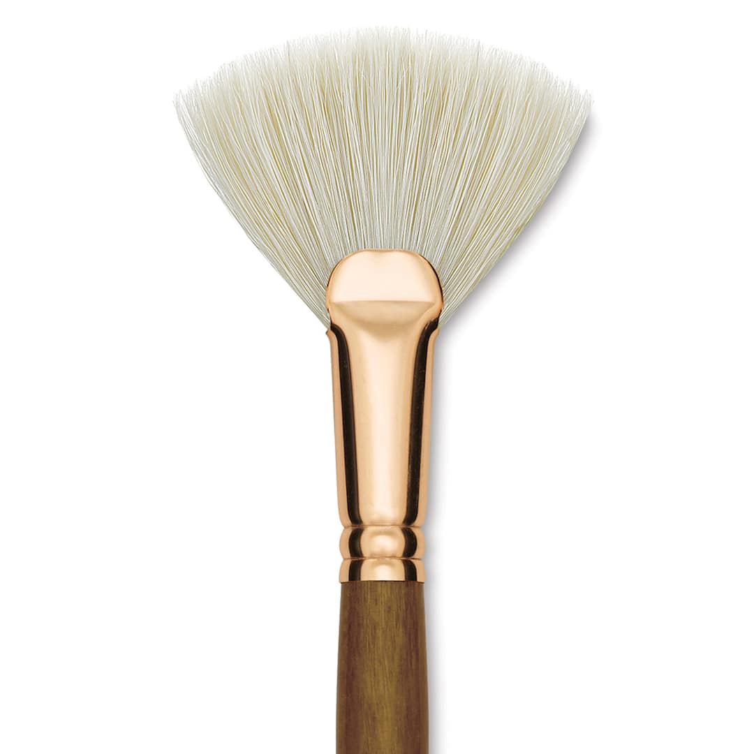 Open in modal - Princeton Best Natural Bristle Brush - Fan, Long Handle, Size 12 close up