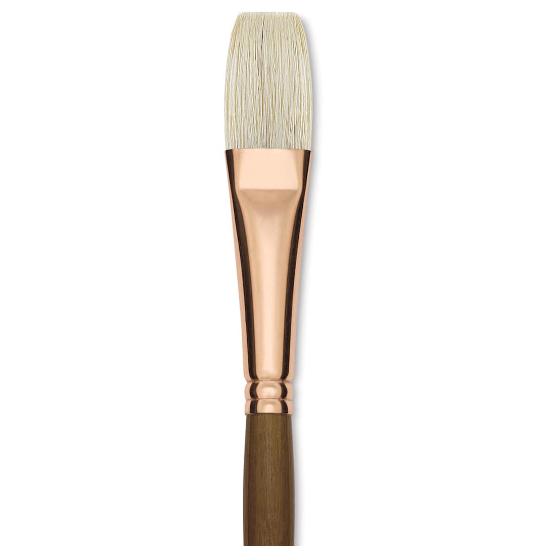 Open in modal - Princeton Best Natural Bristle Brush - Flat, Long Handle, Size 10 close up