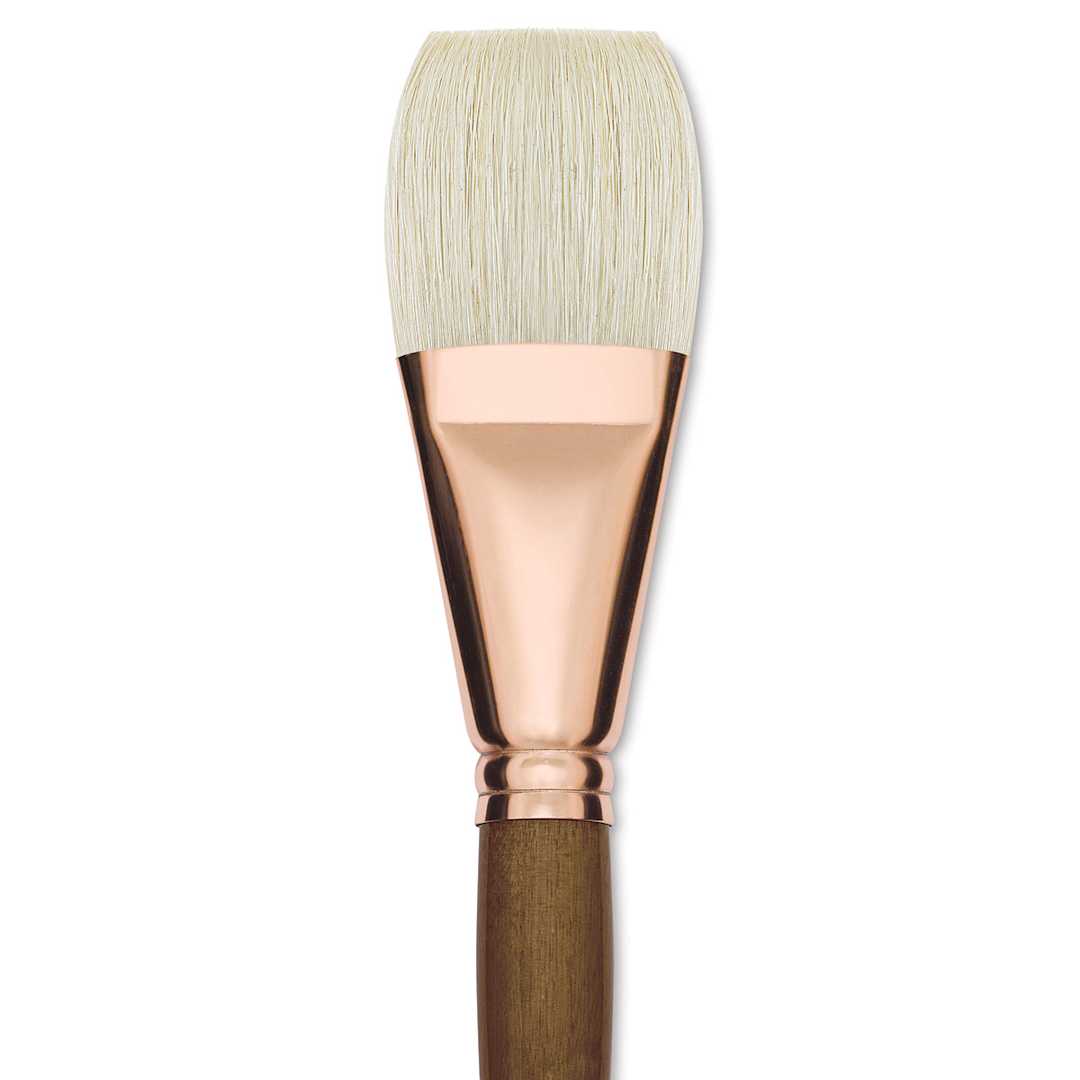 Open in modal - Princeton Best Natural Bristle Brush - Flat, Long Handle, Size 20 close up