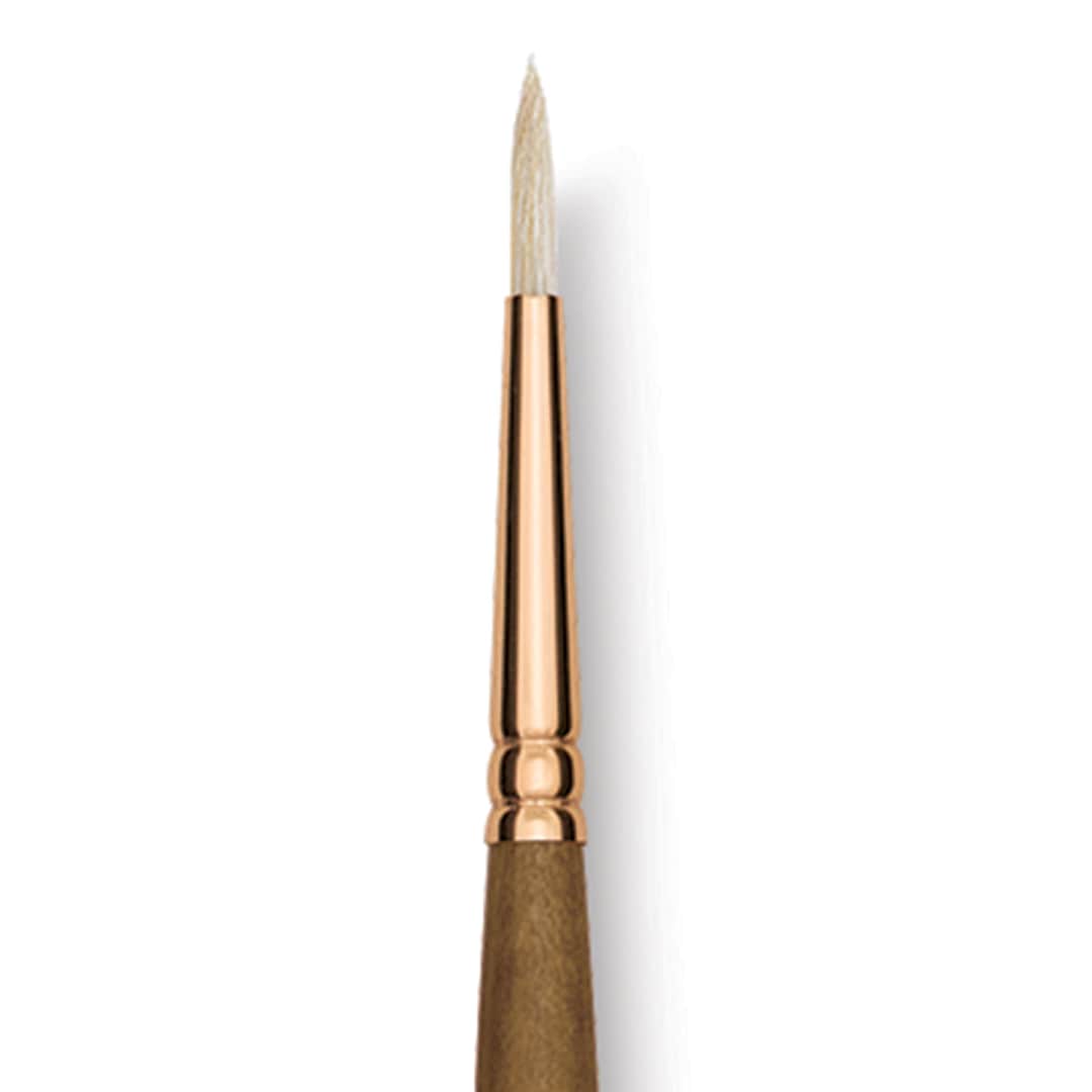 Open in modal - Princeton Best Natural Bristle Brush - Round, Long Handle, Size 2 close up