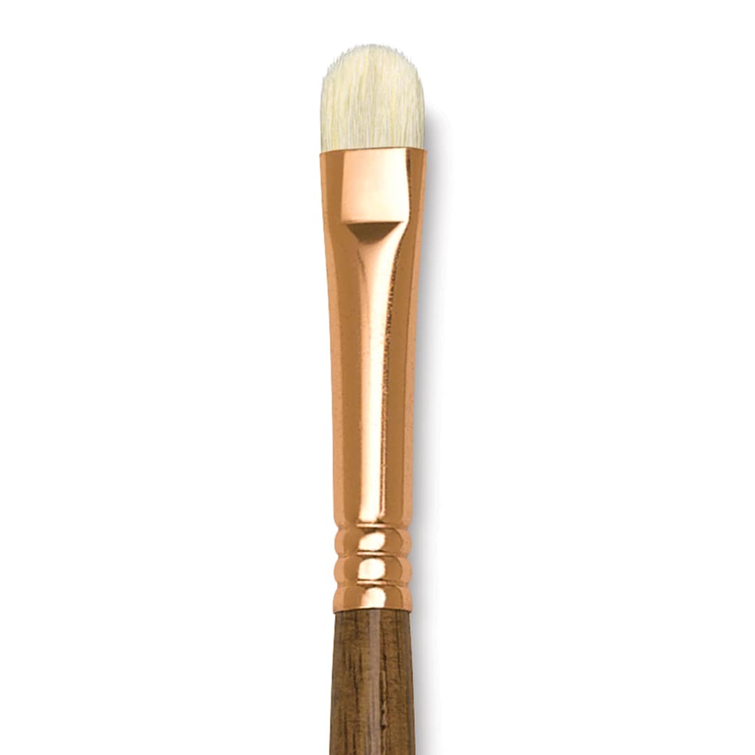 Open in modal - Princeton Best Natural Bristle Brush - Short Filbert, Long Handle, Size 4 close up