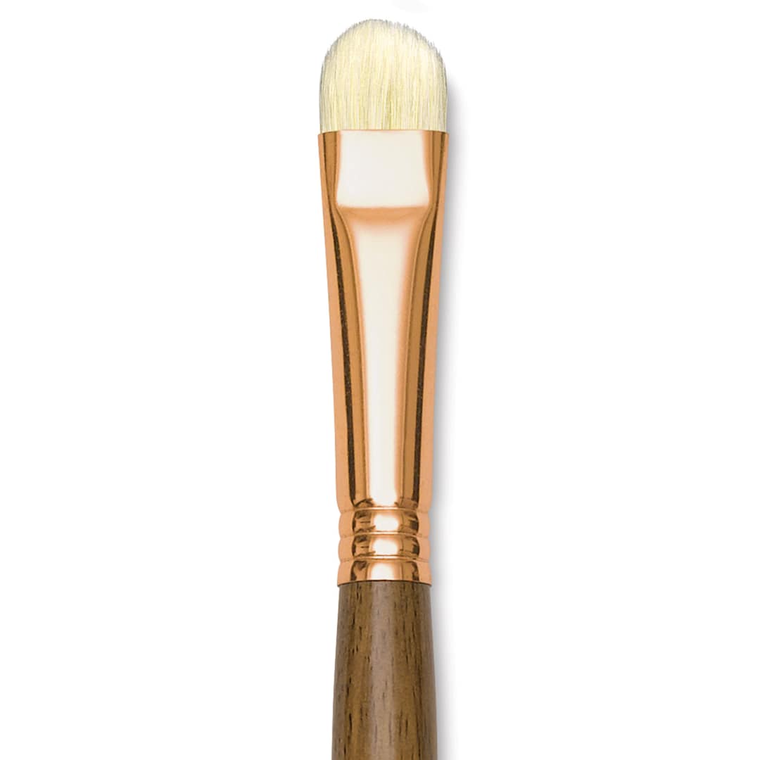 Open in modal - Princeton Best Natural Bristle Brush - Short Filbert, Long Handle, Size 8 close up