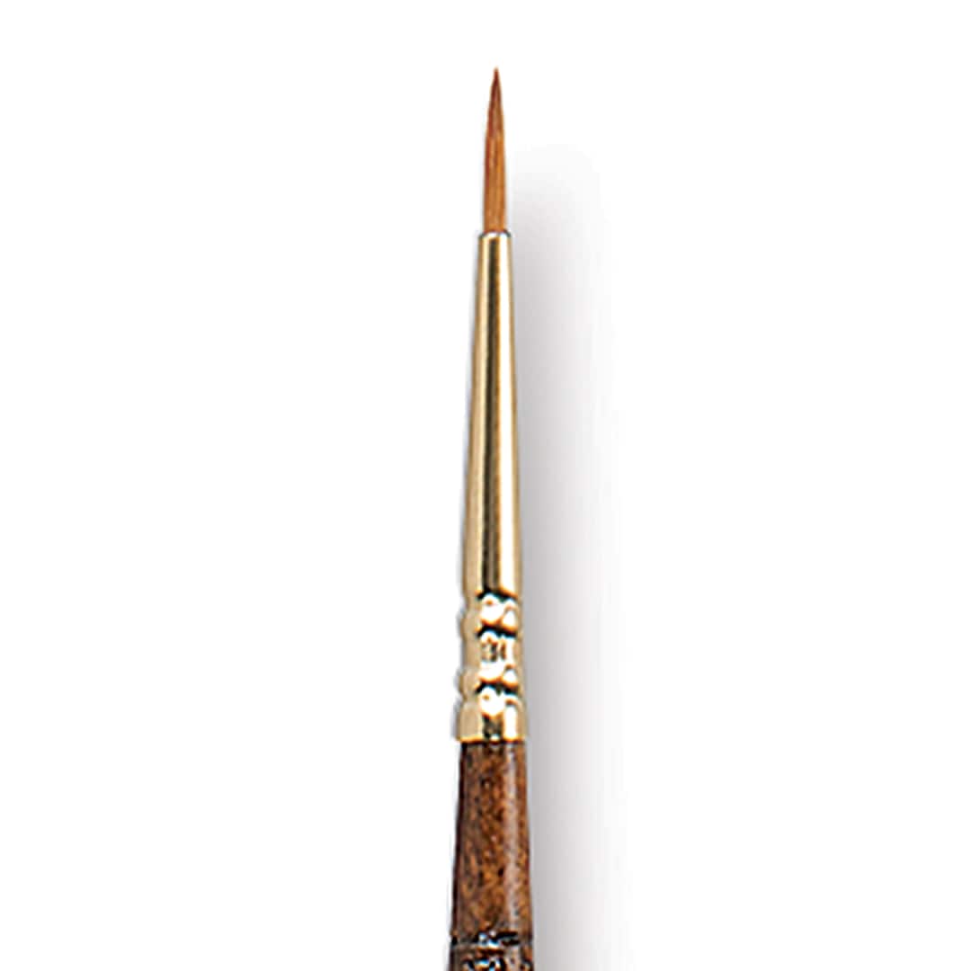 Open in modal - Escoda Reserva Kolinsky-Tajmyr Sable Brush - Round, Long Handle, Size 1 close up