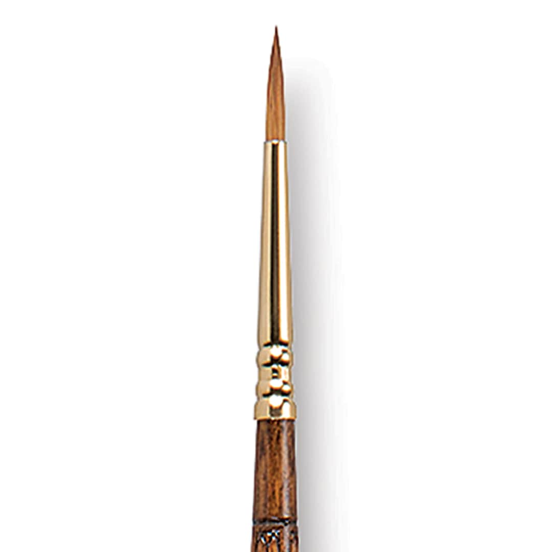 Open in modal - Escoda Reserva Kolinsky-Tajmyr Sable Brush - Round, Long Handle, Size 2 close up
