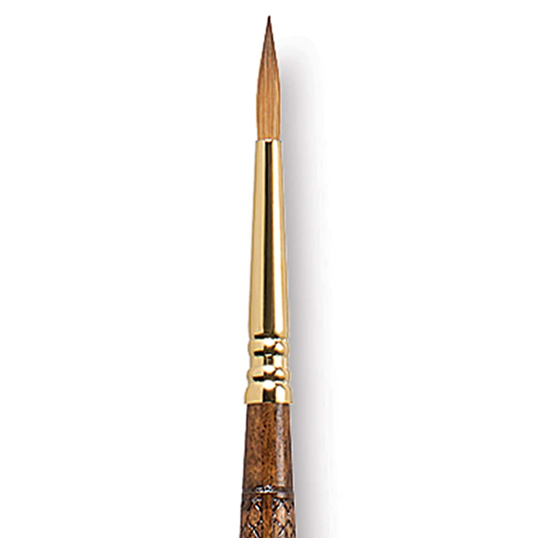 Open in modal - Escoda Reserva Kolinsky-Tajmyr Sable Brush - Round, Long Handle, Size 4 close up