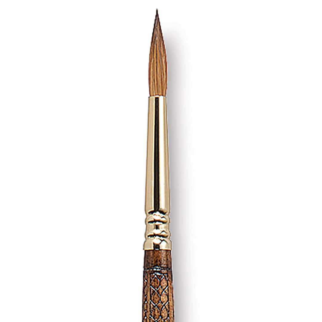 Open in modal - Escoda Reserva Kolinsky-Tajmyr Sable Brush - Round, Long Handle, Size 6 close up