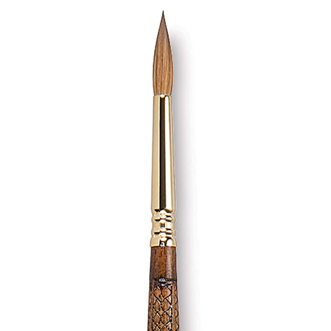 Open in modal - Escoda Reserva Kolinsky-Tajmyr Sable Brush - Round, Long Handle, Size 8 close up