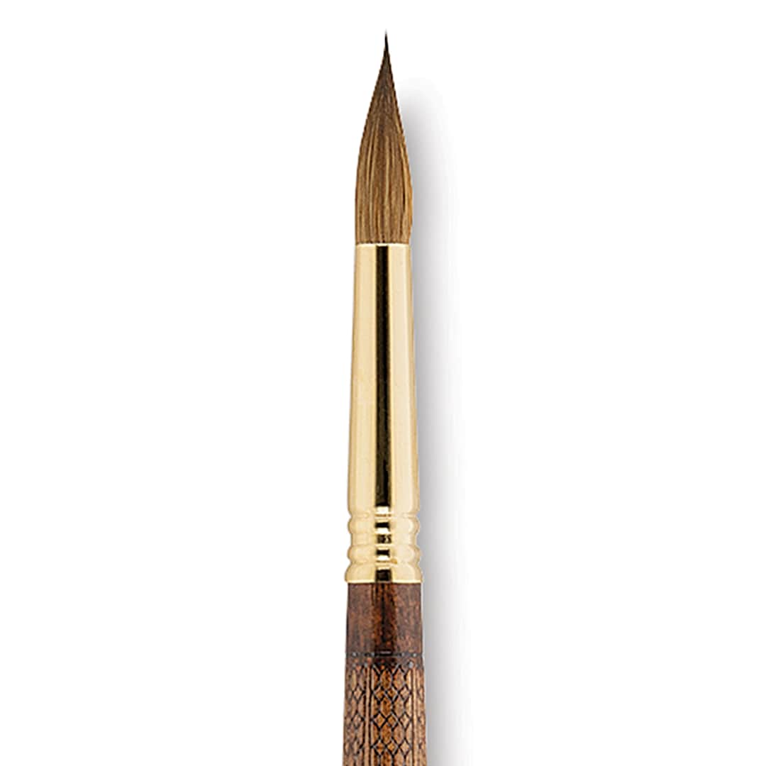 Open in modal - Escoda Reserva Kolinsky-Tajmyr Sable Brush - Round, Long Handle, Size 12 close up