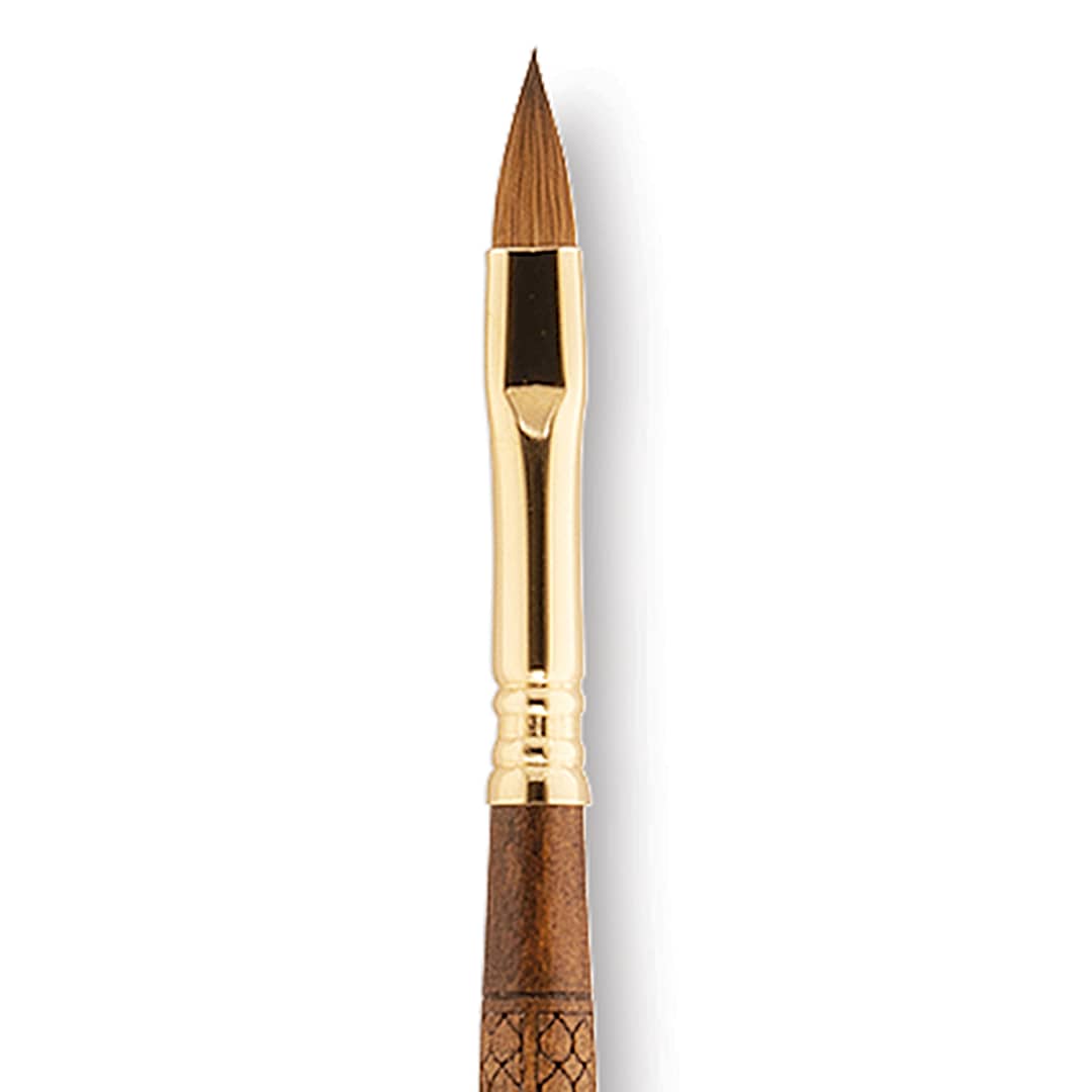 Open in modal - Escoda Reserva Kolinsky-Tajmyr Sable Brush - Filbert, Long Handle, Size 8 close up