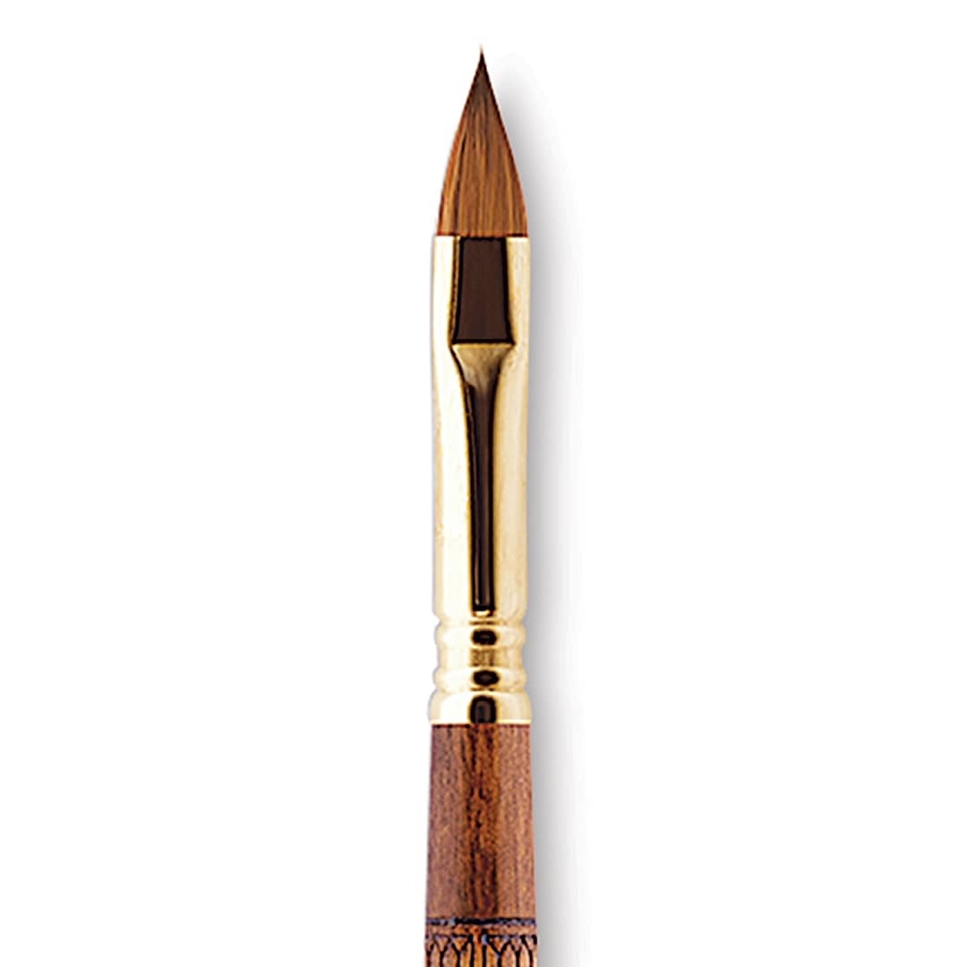 Open in modal - Escoda Reserva Kolinsky-Tajmyr Sable Brush - Filbert, Long Handle, Size 10 close up