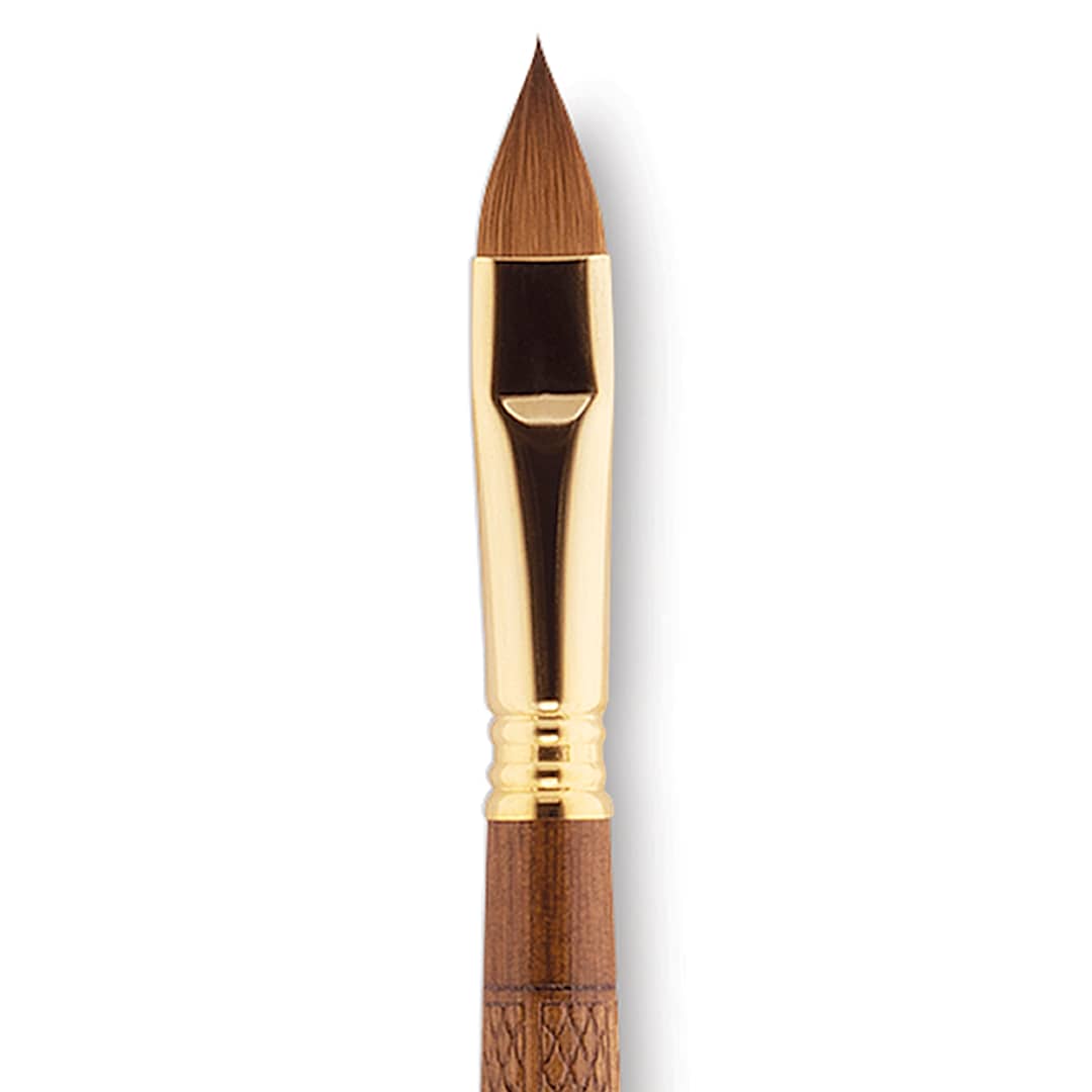 Open in modal - Escoda Reserva Kolinsky-Tajmyr Sable Brush - Filbert, Long Handle, Size 14 close up