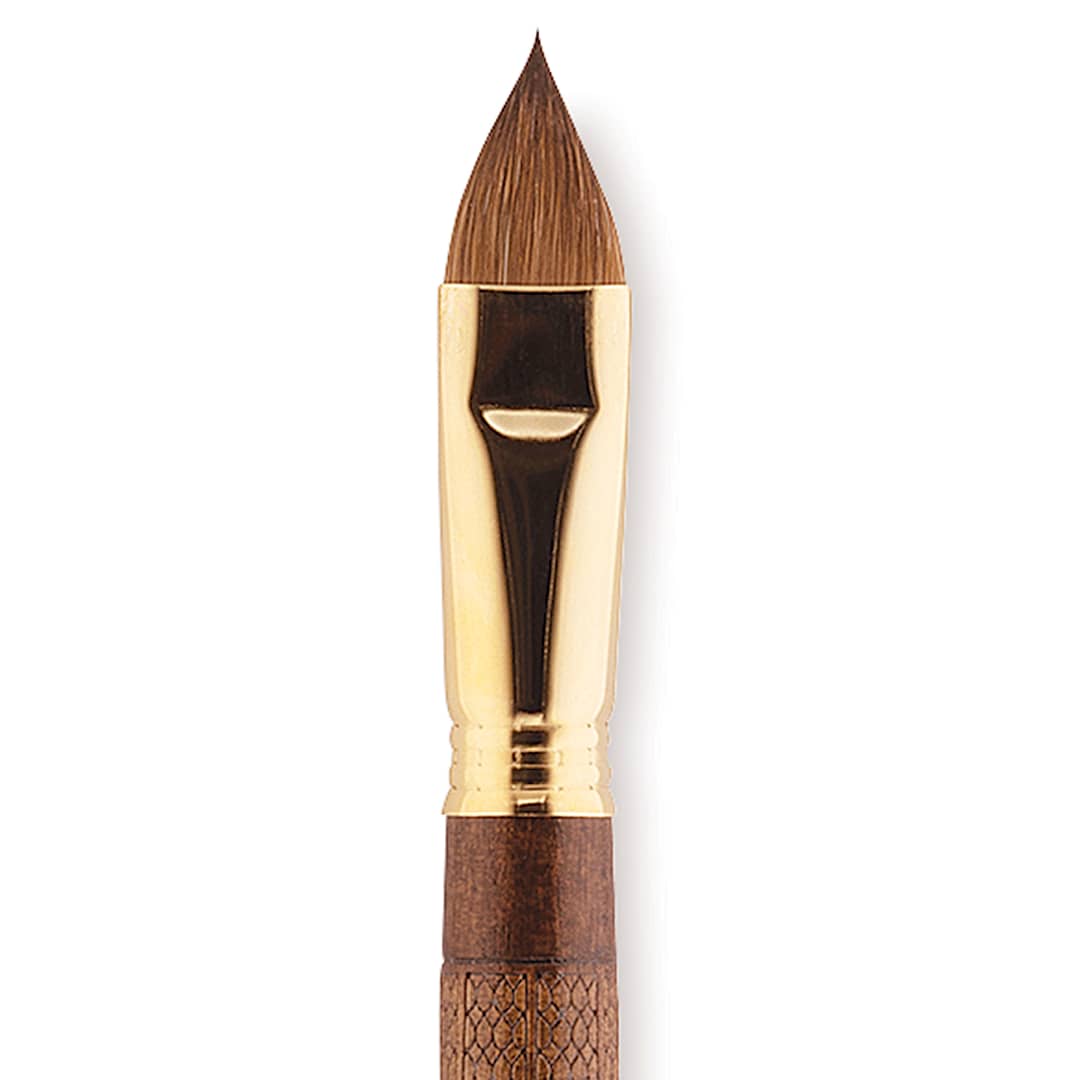 Open in modal - Escoda Reserva Kolinsky-Tajmyr Sable Brush - Filbert, Long Handle, Size 20 close up