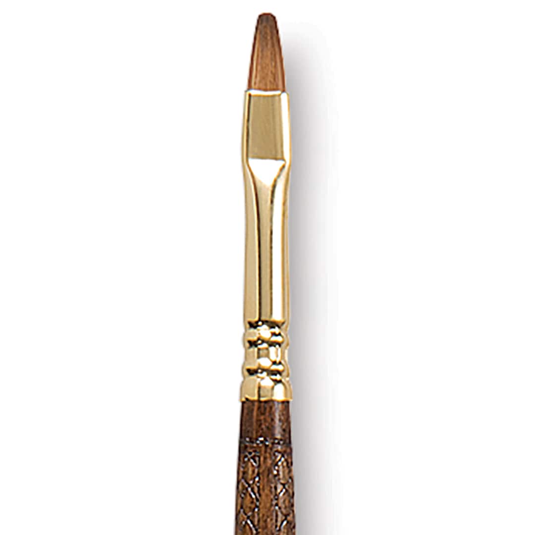 Open in modal - Escoda Reserva Kolinsky-Tajmyr Sable Brush - Bright, Long Handle, Size 6 close up