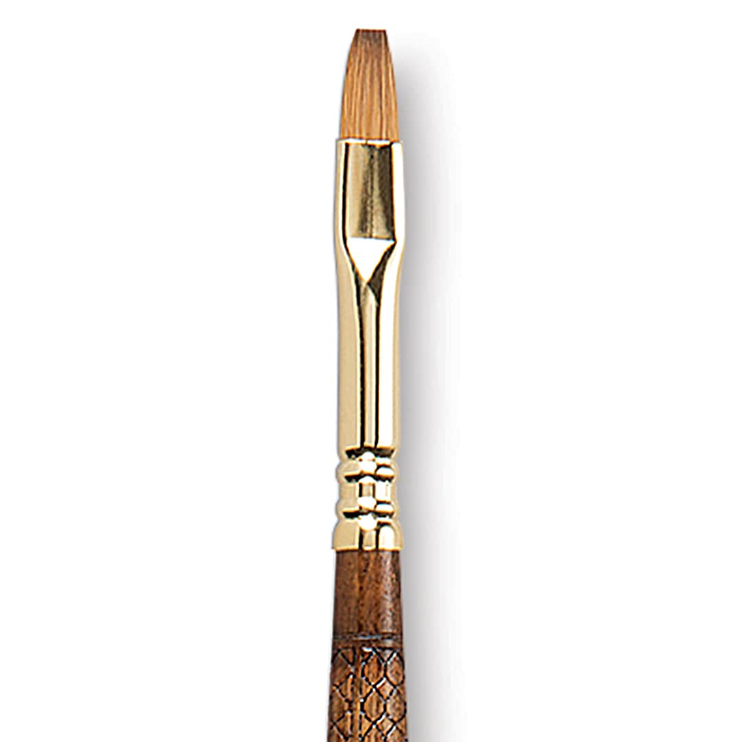 Open in modal - Escoda Reserva Kolinsky-Tajmyr Sable Brush - Bright, Long Handle, Size 8 close up