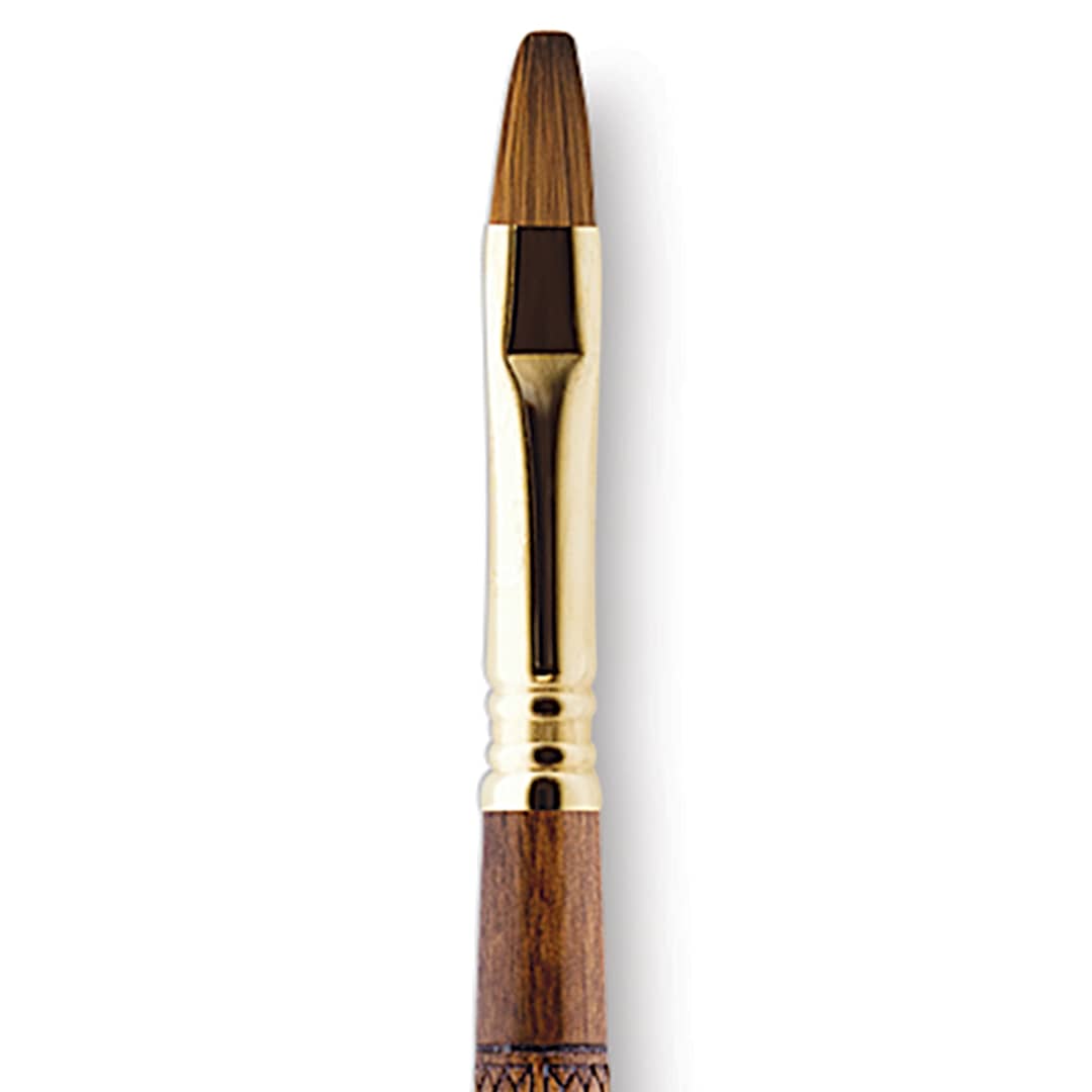 Open in modal - Escoda Reserva Kolinsky-Tajmyr Sable Brush - Bright, Long Handle, Size 10 close up