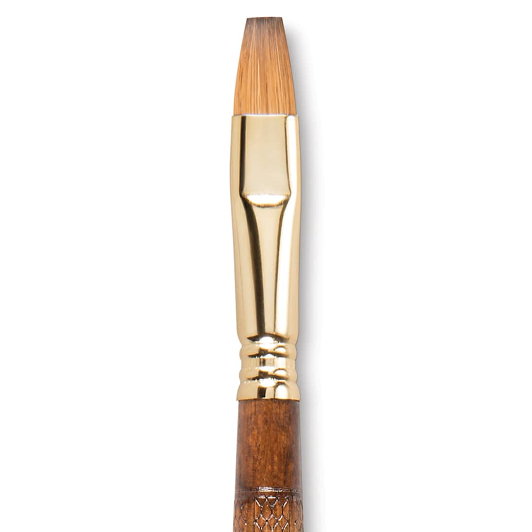 Open in modal - Escoda Reserva Kolinsky-Tajmyr Sable Brush - Bright, Long Handle, Size 12 close up